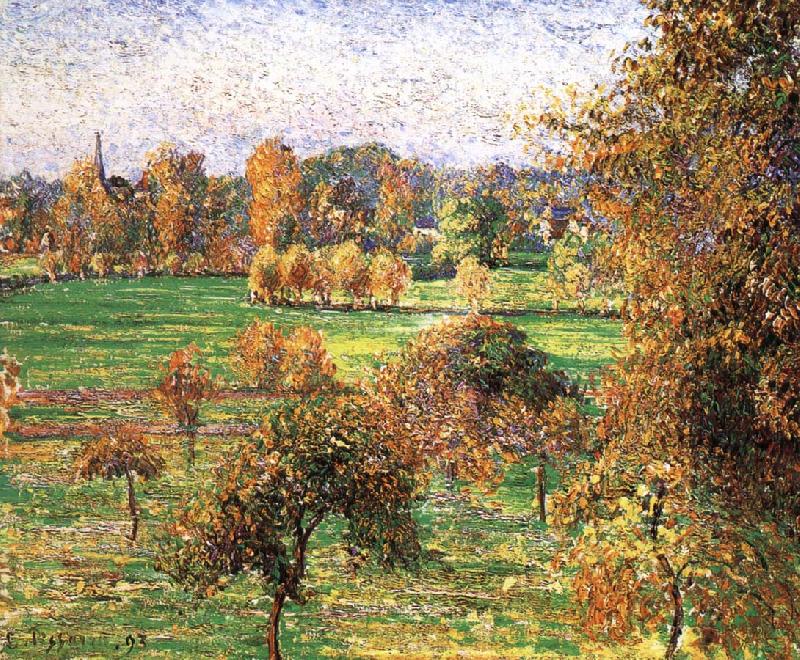 Camille Pissarro Autumn morning, a large walnut Norge oil painting art